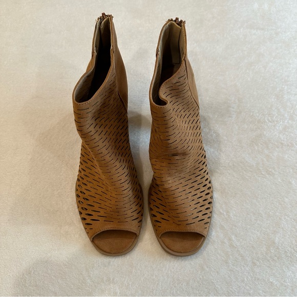 CL by Laundry Brown Peep-Toe Ankle Booties - Picture 1 of 8